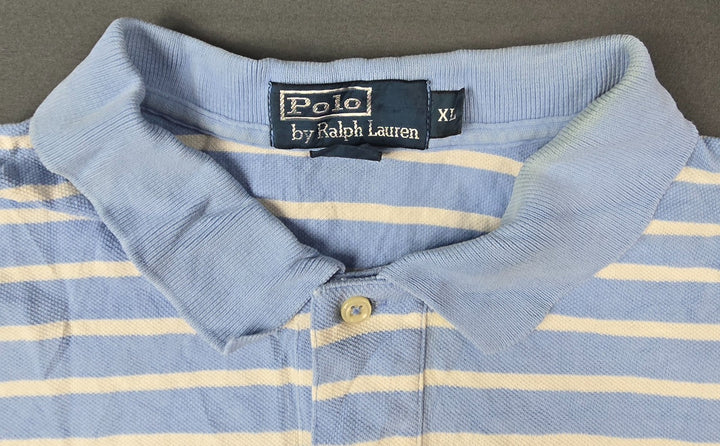Polo Ralph Lauren Polo Shirt Men XL Blue Cotton Striped Performance Golf Tennis