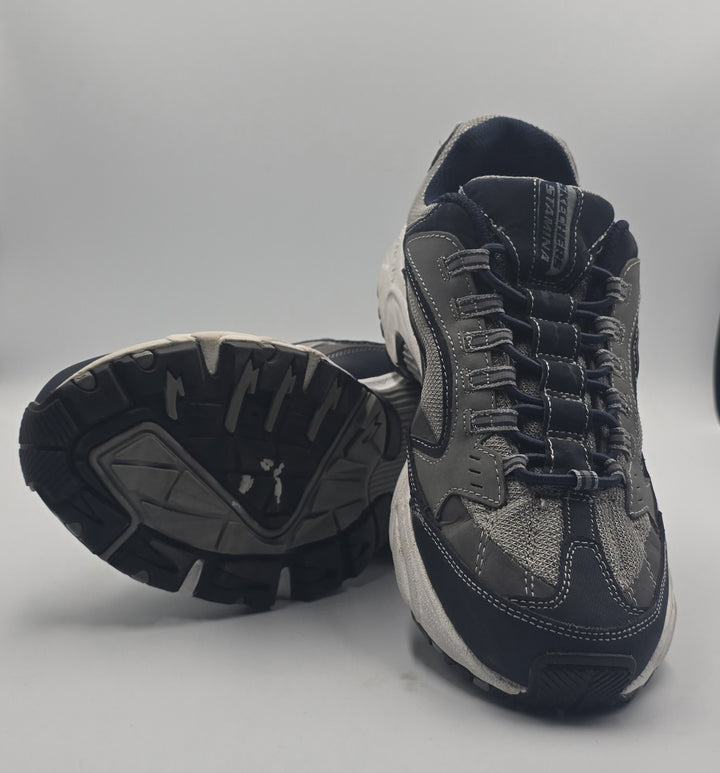 Skechers Mens Stamina Cutback 51919W Blue Gray Running Shoes Sneakers Size 8.5
