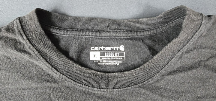 Carhartt Shirt Mens Size XL Black Logo Loose Fit Long Sleeve Pocket Workwear