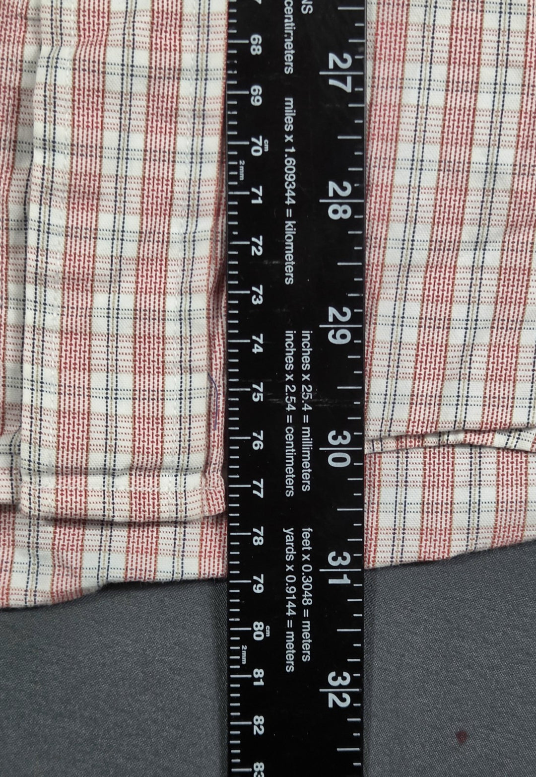 Tommy Hilfiger Mens M Red White Check Long Sleeve Button Down Shirt Cotton