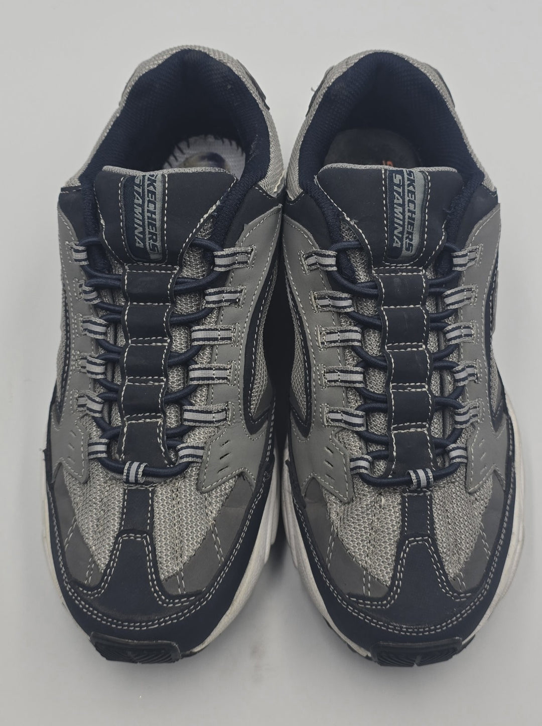 Skechers Mens Stamina Cutback 51919W Blue Gray Running Shoes Sneakers Size 8.5