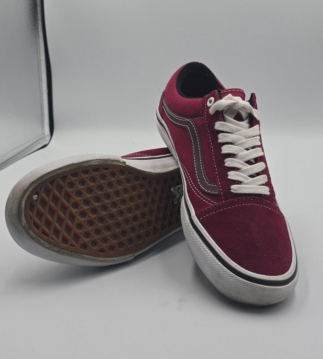 Vans Old Skool Pro 508357 Mens 7 Skateboard Shoes Rumba Red Suede Sneaker