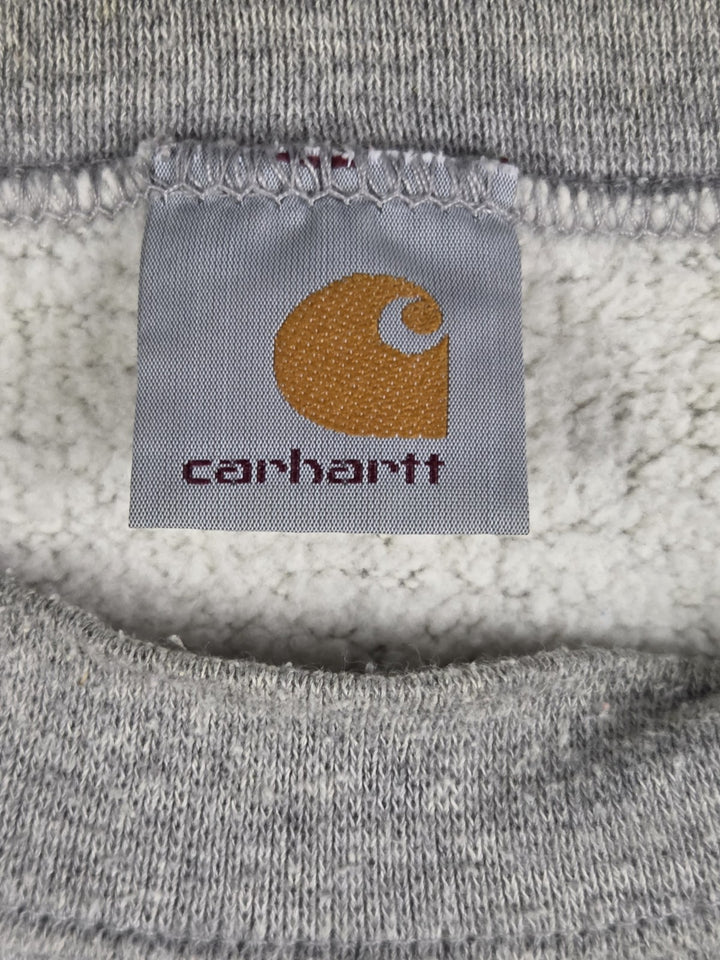 Carhartt Mens 3XL Gray Crewneck Sweatshirt Embroidered Logo Pullover Fleece