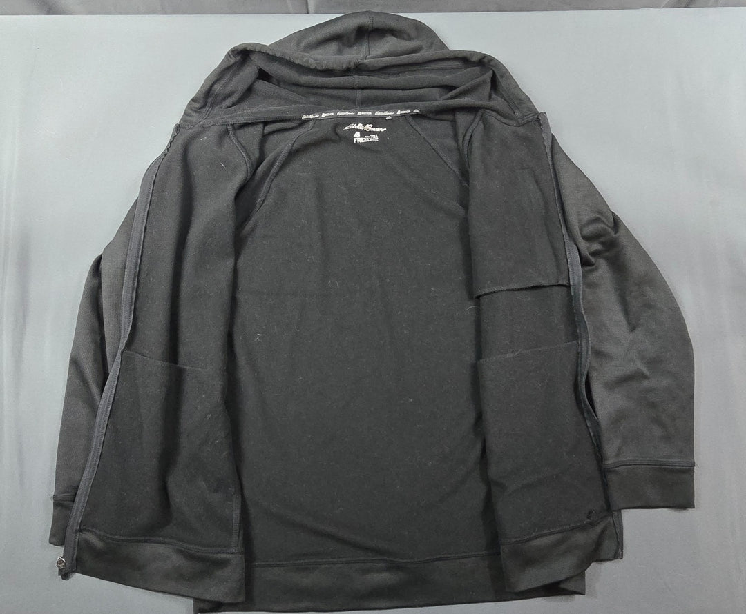 Eddie Bauer Freedom Hoodie Mens L Black Raglan Sleeve Moisture Wicking Full Zip
