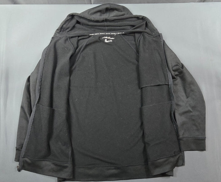 Eddie Bauer Freedom Hoodie Mens L Black Raglan Sleeve Moisture Wicking Full Zip