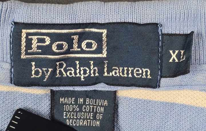 Polo Ralph Lauren Polo Shirt Men XL Blue Cotton Striped Performance Golf Tennis