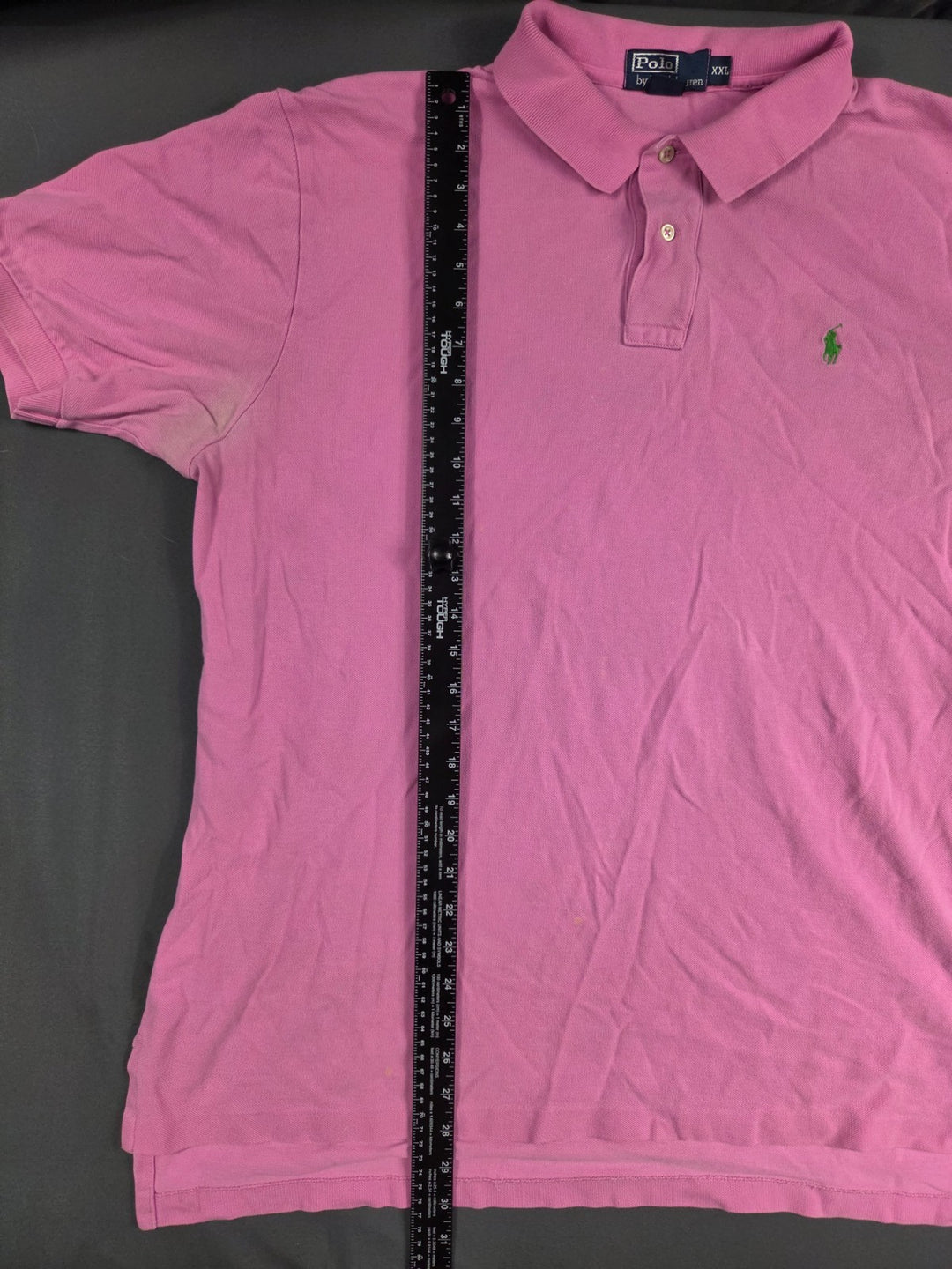 Polo Ralph Lauren Polo Shirt Mens 2XL Pink Pique Cotton High Low Hem Performance