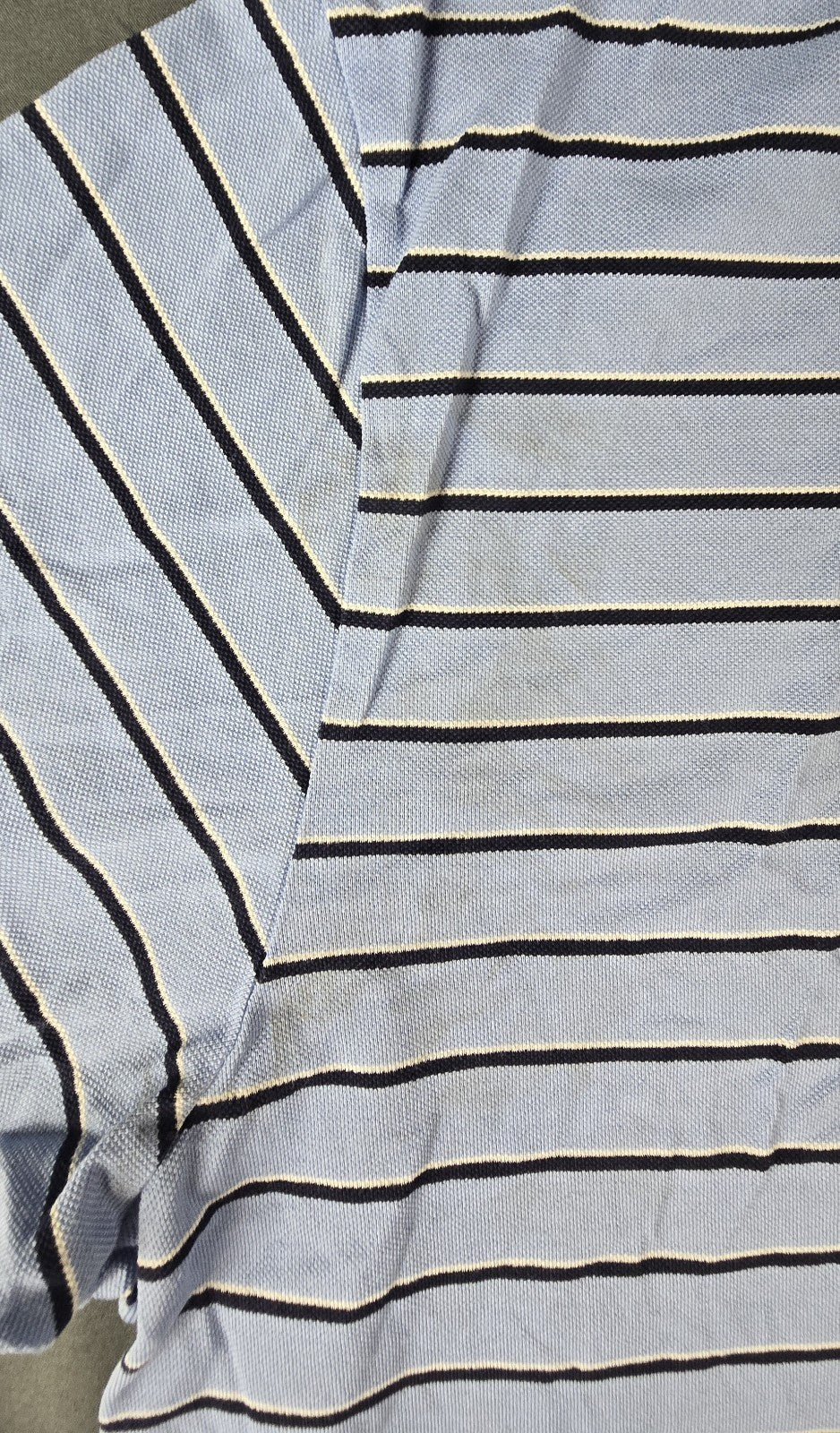 Polo Golf Ralph Lauren Shirt Mens XL Blue White Stripe Embroidered Logo Pima