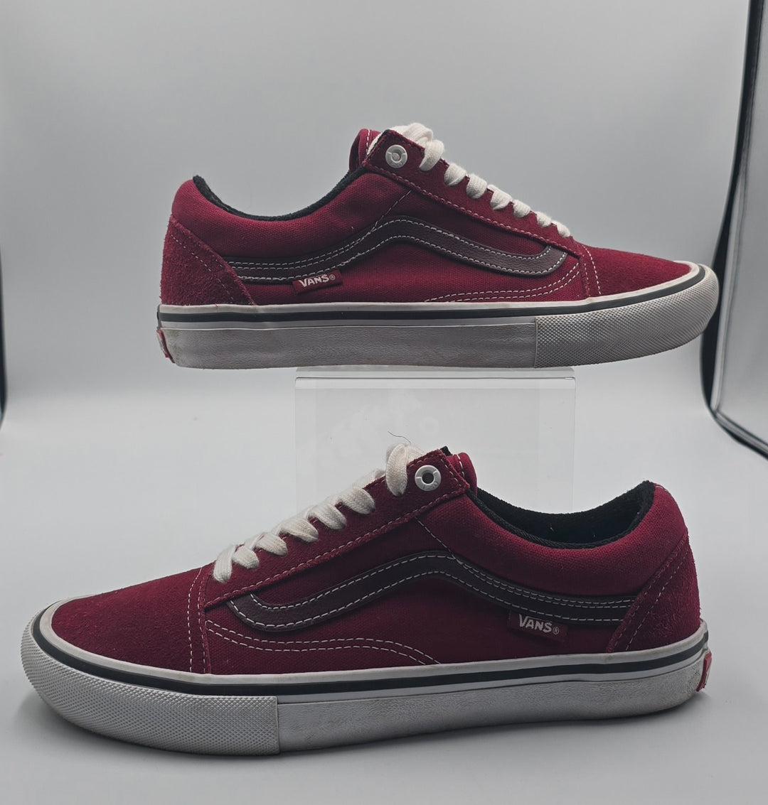 Vans Old Skool Pro 508357 Mens 7 Skateboard Shoes Rumba Red Suede Sneaker