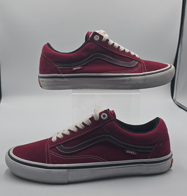 Vans Old Skool Pro 508357 Mens 7 Skateboard Shoes Rumba Red Suede Sneaker