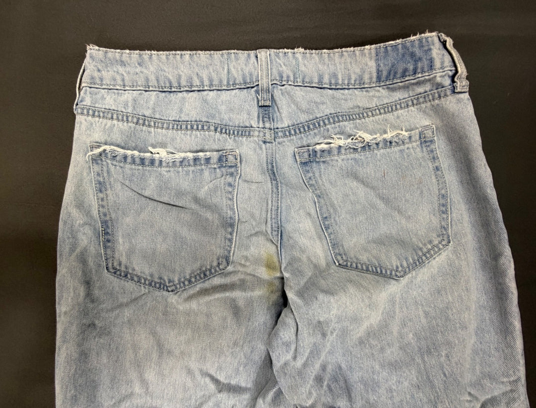 Hollister Baggy Jeans Women 6 Blue Denim Low Rise Medium Wash Button Fly Classic