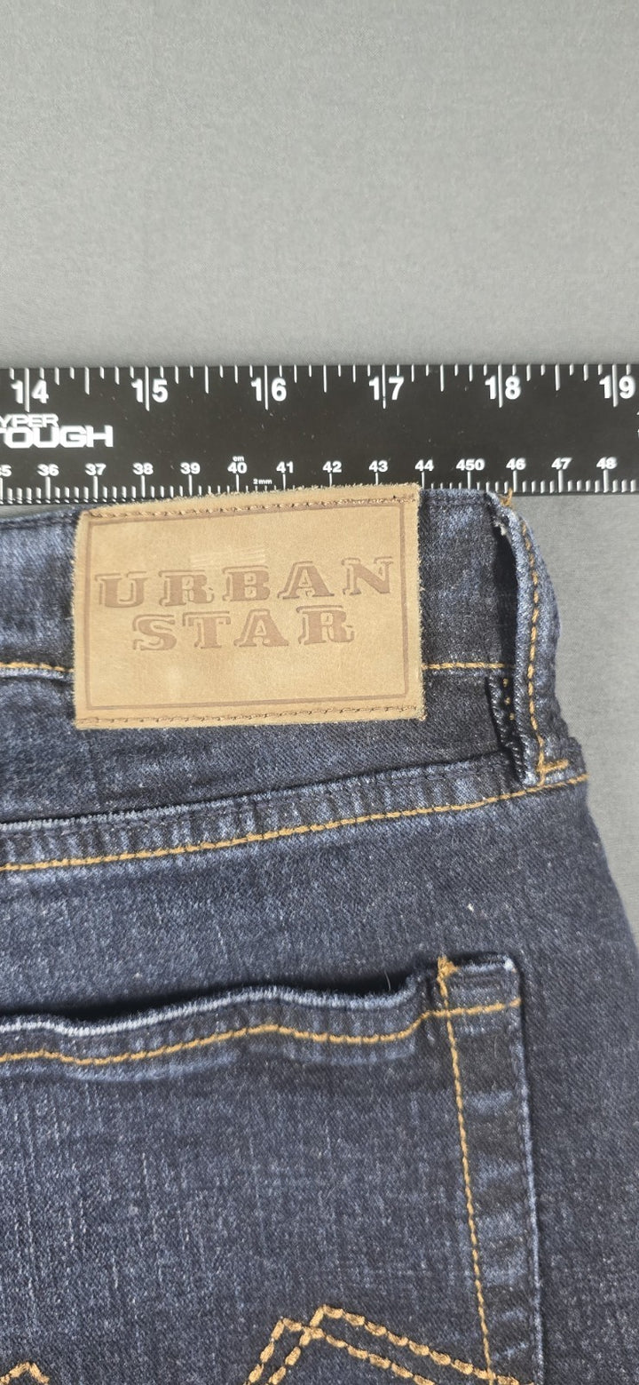 Uban Star Jean Mens 38x30 Blue Dark Wash Straight Leg Relaxed Fit