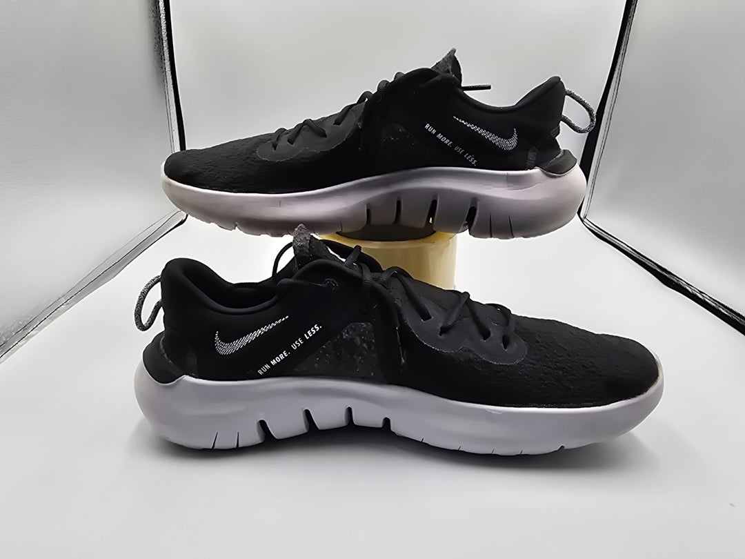 Nike Flex Run 2021 CW3408-002 Mens 11 Workout Running Shoes Black White Sneakers
