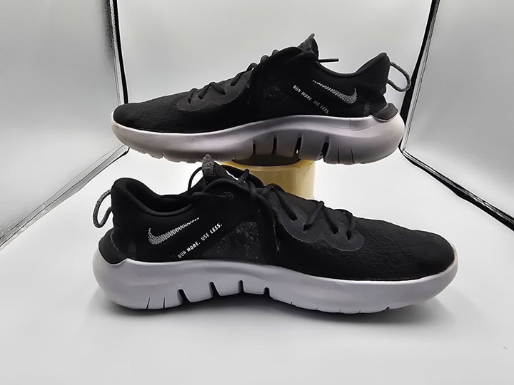 Nike Flex Run 2021 CW3408-002 Mens 11 Workout Running Shoes Black White Sneakers