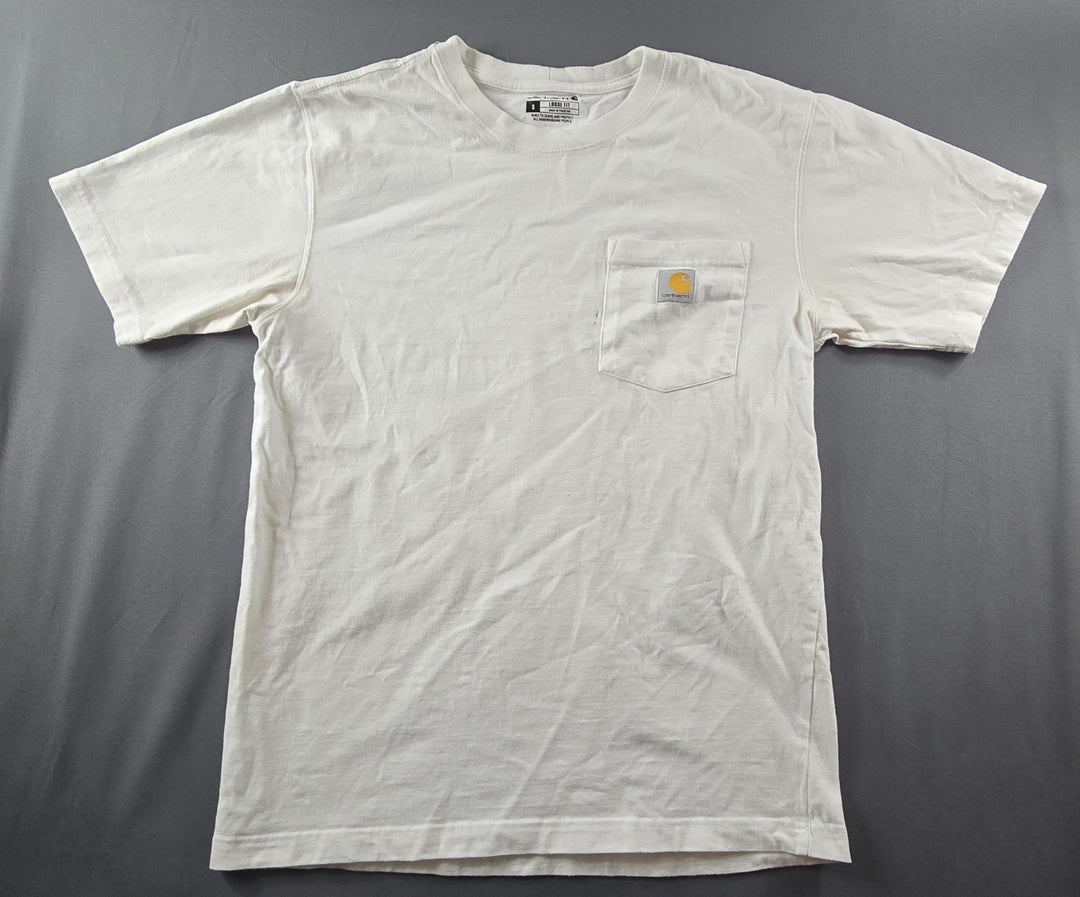 Carhartt Shirt Men’s K87 Small White Logo Loose Fit Short Sleeve Pocket...