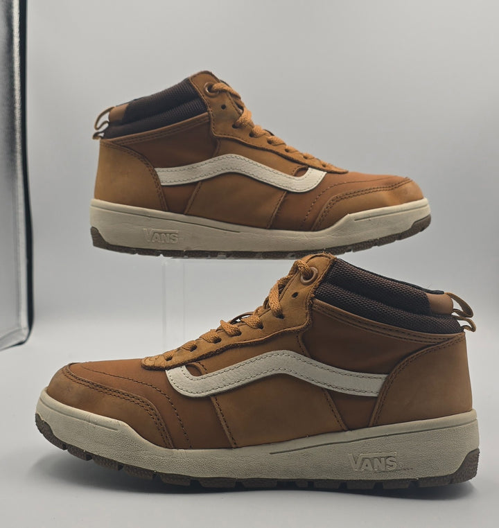 Vans Tyson Hi V8615 Unisex Kids 6 Skateboard Shoes Brown Leather Lace Up Sneaker