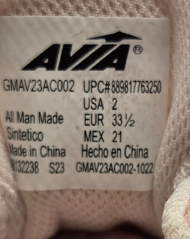 Avia Girls Size US 2 Bungee Runner Shoes Pink Maroon Lace Up Athletic Sneakers