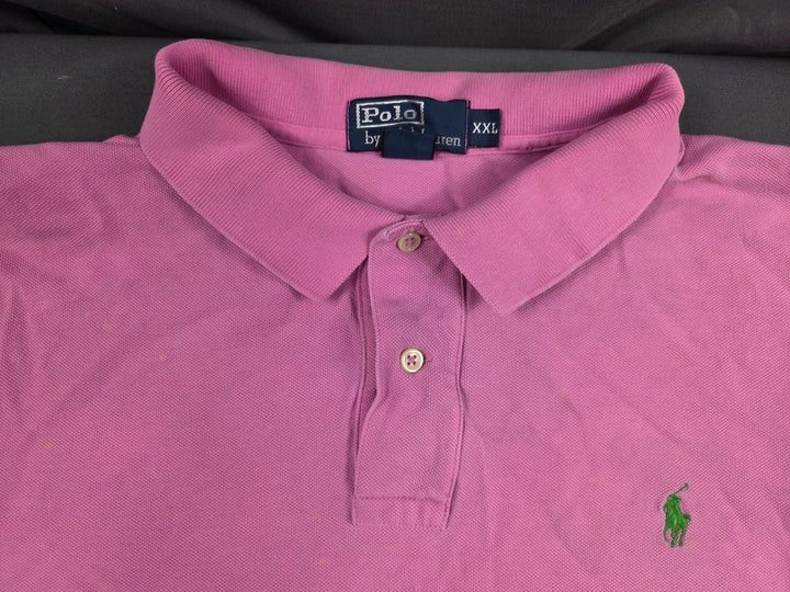 Polo Ralph Lauren Polo Shirt Mens 2XL Pink Pique Cotton High Low Hem Performance
