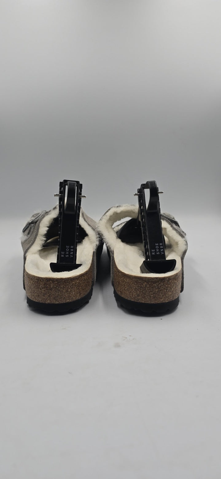 Birkenstock Arizona Shearling Mens Size EU 45/12M Stone Coin 1017402 Slides