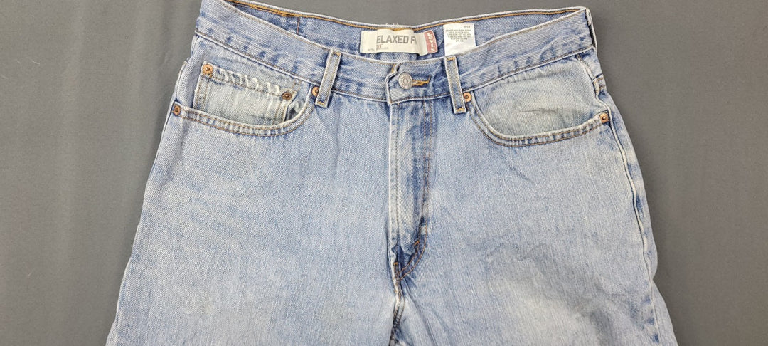 VTG Levis 550 Jeans Mens 33x34 Blue Light Washed Relaxed Fit Straight Leg USA...