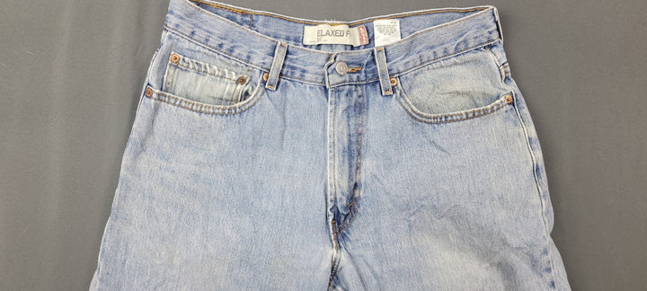 VTG Levis 550 Jeans Mens 33x34 Blue Light Washed Relaxed Fit Straight Leg USA...