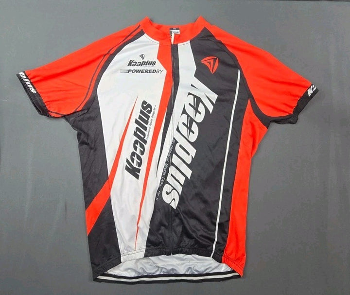 Kooplus Cycling Jersey Mens 2XL Multicolor Graphic Lined Raglan Sleeve Full Zip