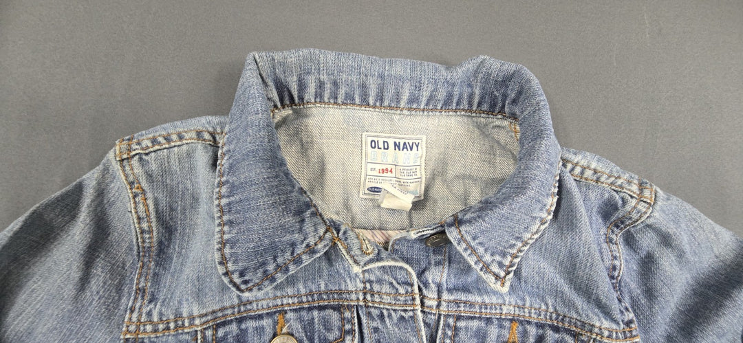 Old Navy Denim Jacket Womens Medium Light Blue Pullover Long Sleeve Outdoor Coat