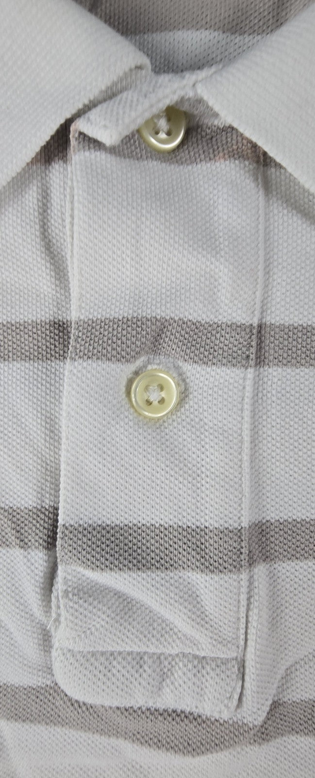 Polo Ralph Lauren Shirt Mens L White Gray Stripe Embroidered Logo Short Sleeve