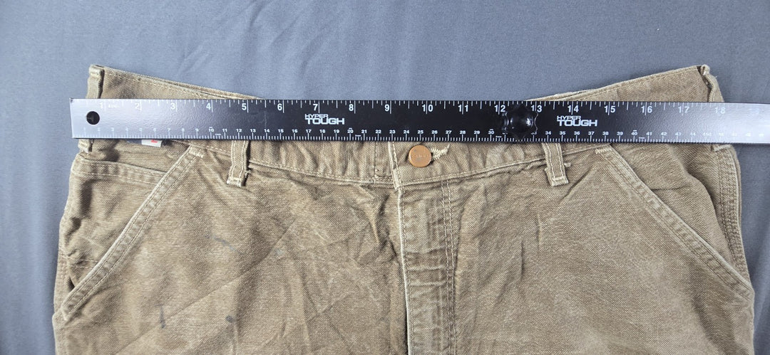 Carhartt FR Jeans Mens 36x32 Beige Original Fit Straight Leg Carpenter Workwear