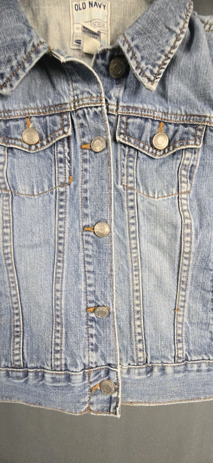 Old Navy Denim Jacket Womens Medium Light Blue Pullover Long Sleeve Outdoor Coat