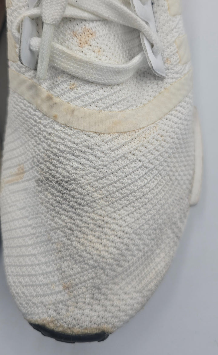 Adidas NMD_R1 EE5173 Womens 6.5 Running Shoes Cloud White Metallic Plugs Sneaker