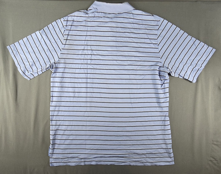 Polo Golf Ralph Lauren Shirt Mens XL Blue White Stripe Embroidered Logo Pima