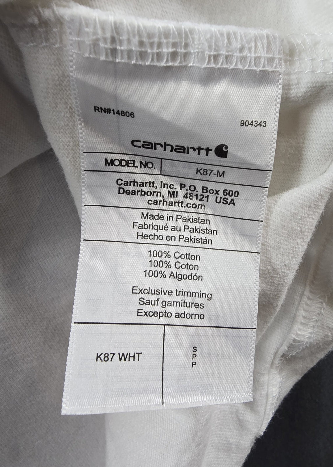 Carhartt Shirt Men’s K87 Small White Logo Loose Fit Short Sleeve Pocket...