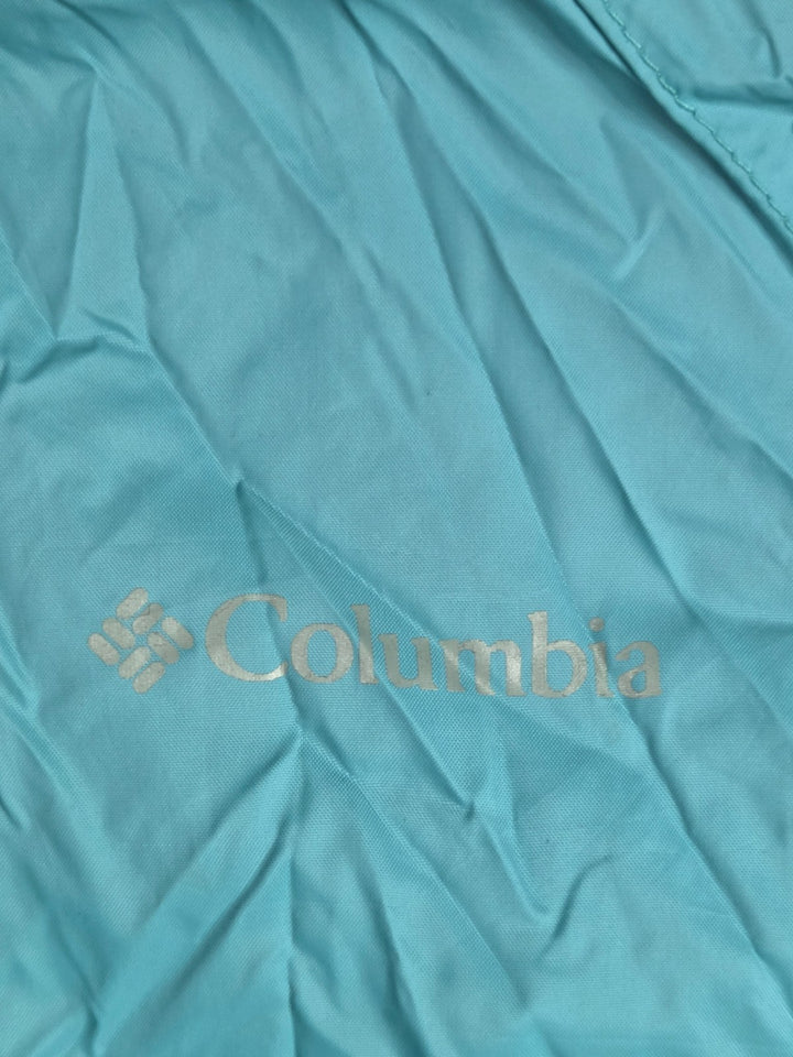 Columbia Sportswear Windbreaker Jacket Womens XL Aqua Blue Full Zip Mock Neck