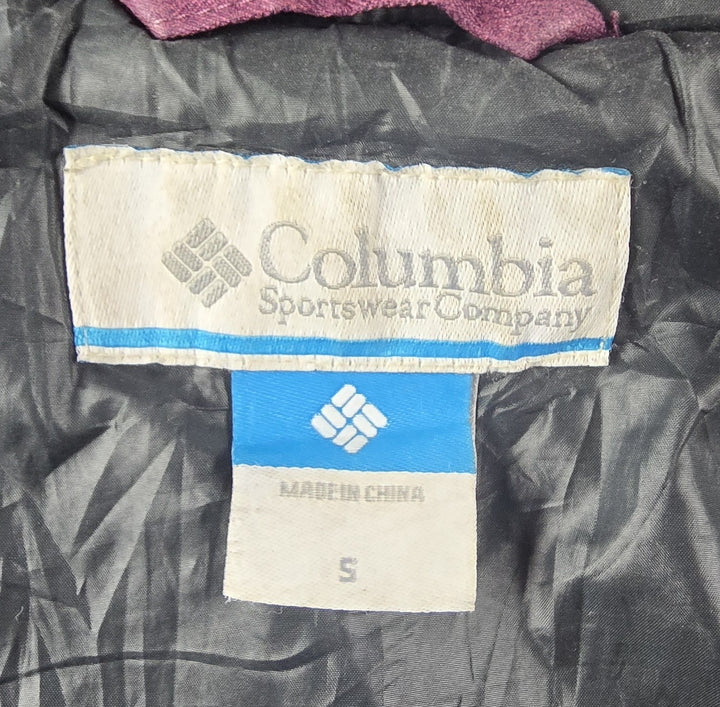 Columbia Jacket Womens Small Purple Full Zip Hooded Logo Parka Puffer Coat