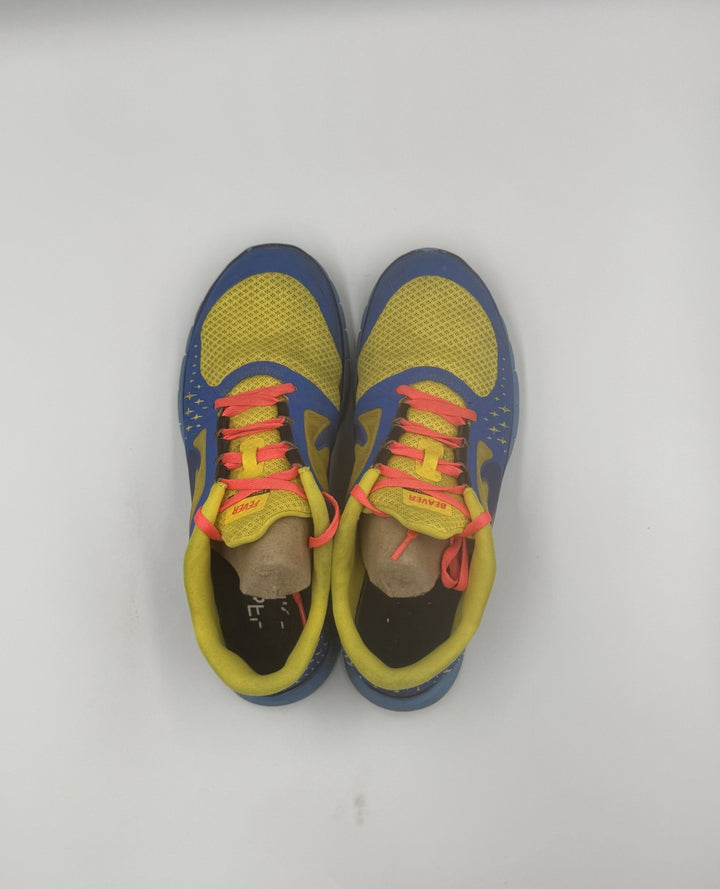 Nike Free Run ID Womens 8.5 Shoes Blue Yellow Beaver Solo Swoosh Lace Up Sneaker