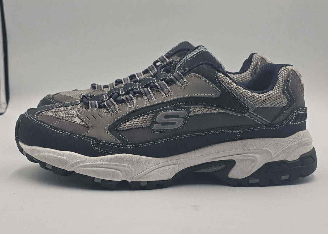 Skechers Mens Stamina Cutback 51919W Blue Gray Running Shoes Sneakers Size 8.5