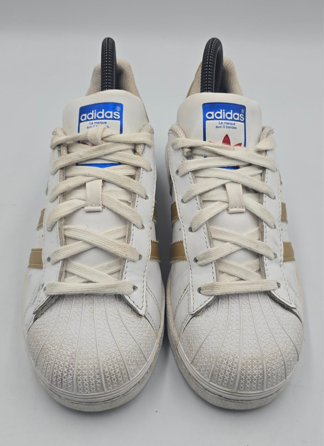 Adidas Superstar B39402 Sneakers Youth 4 White Metallic Gold Leather Classic