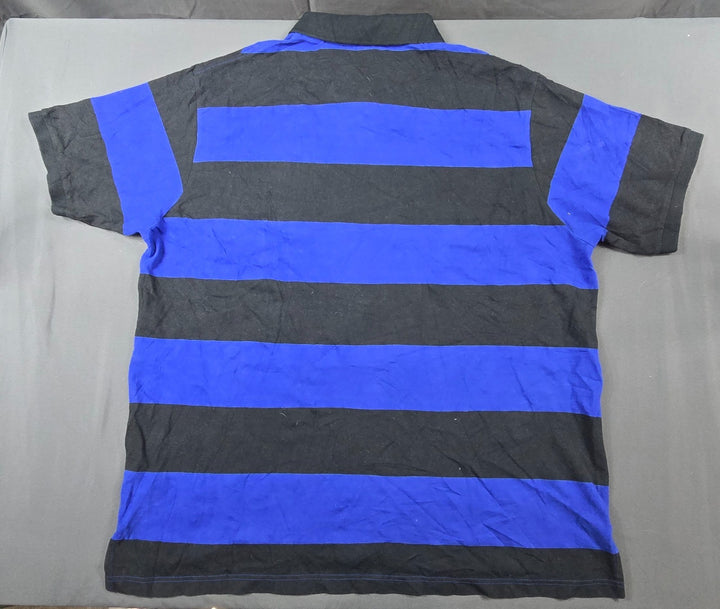U.S. Polo Assn. Polo Shirt Mens 3X Blue Black Cotton Side Slit Golf Tennis