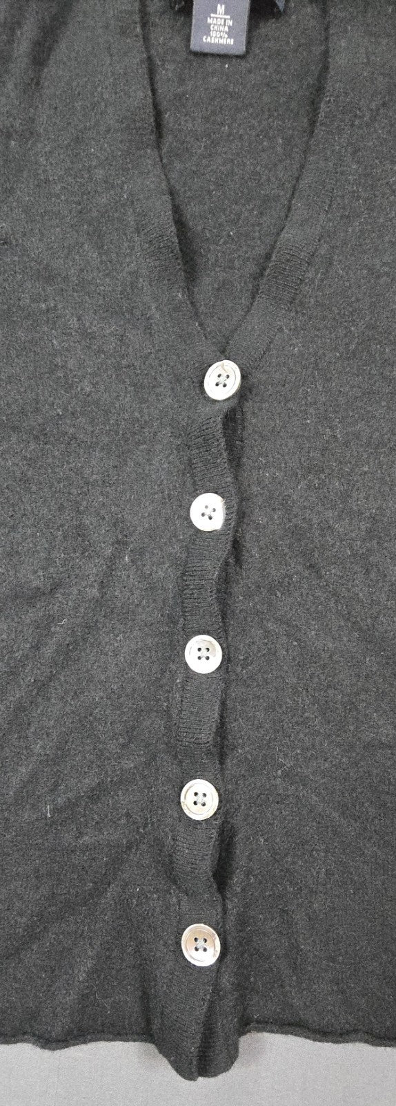 Banana Republic Cardigan Sweater Womens Medium Black Cotton Cashmere Button Fron