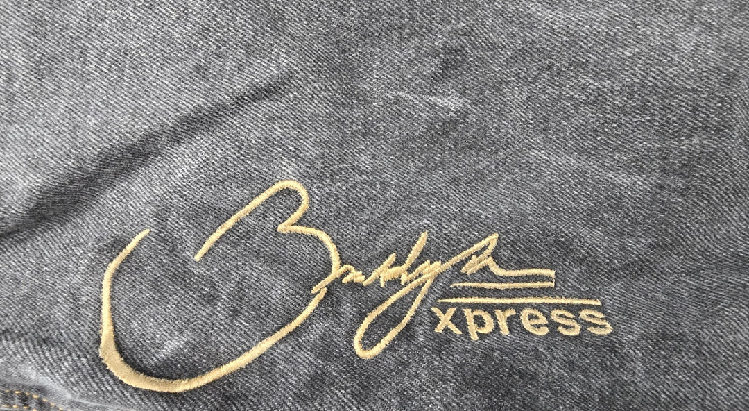 VTG Brooklyn Express Shorts Men 36 Fade Black Dark Wash Baggy Wide Leg Jorts Y2K