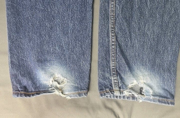 Levi 505 Jeans Mens 33x32 Blue Dark Wash Regular Fit Straight Leg Workwear
