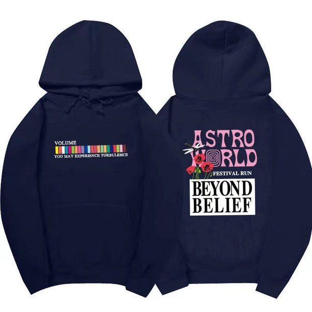 Hip-hop streetwear hoodie with graphic print, cotton material, hooded design, suitable for teenagers.