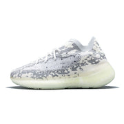 Mesh and linen running sneakers with MD sole, side view.
