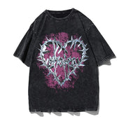 Hip Hop Streetwear Men's T-Shirt with character pattern print on breathable cotton fabric.