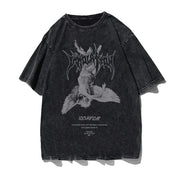 Hip Hop Streetwear Men's T-Shirt with Character Print Design